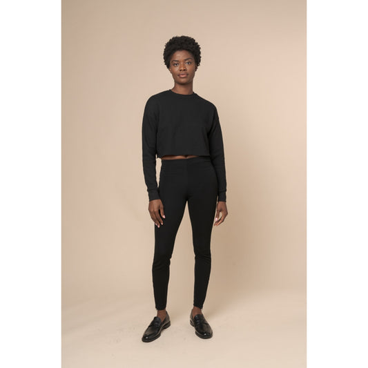 ZIM "Chic Reverie" Black Crop Sweatshirt