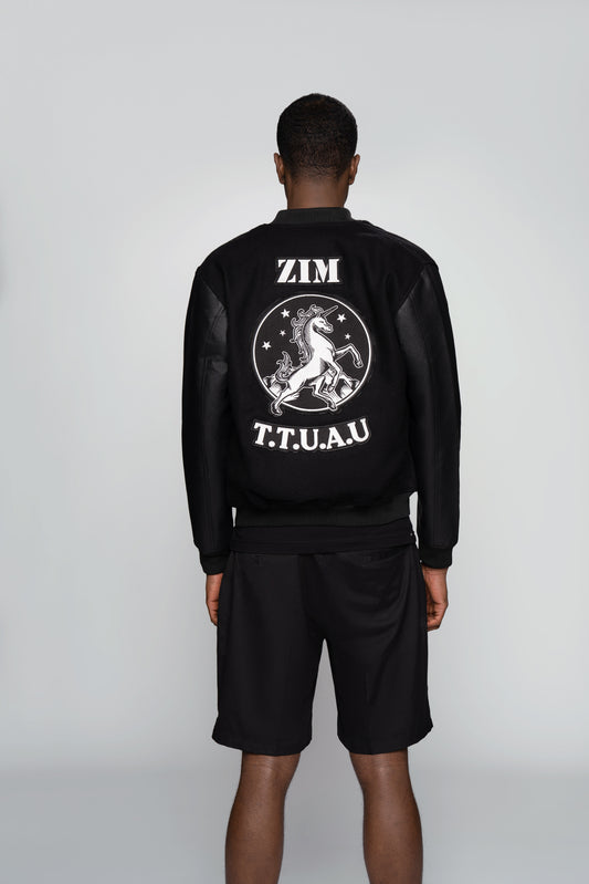 ZIM "Nocturnal Vanguard" Signature Black Letterman Jacket