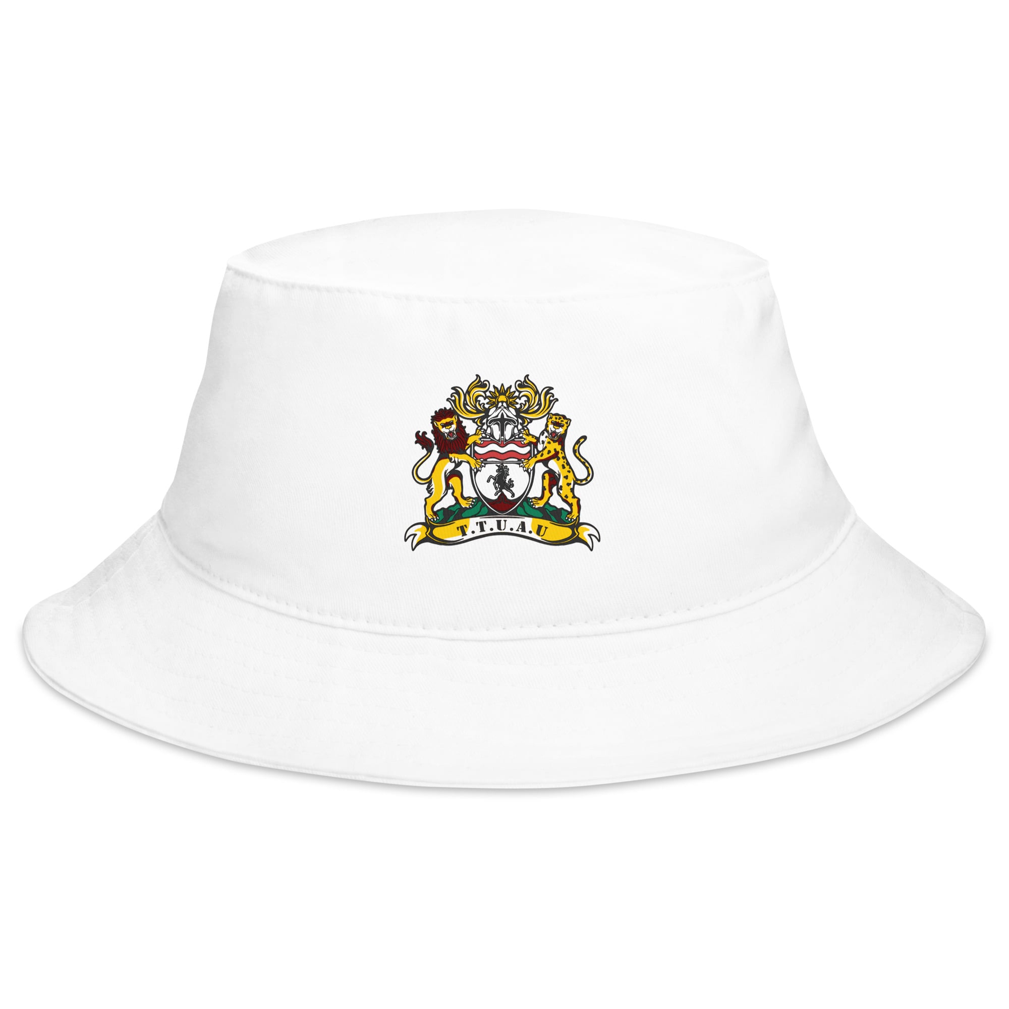 Symbolic Vision White Denim Embroidered Bucket Hat