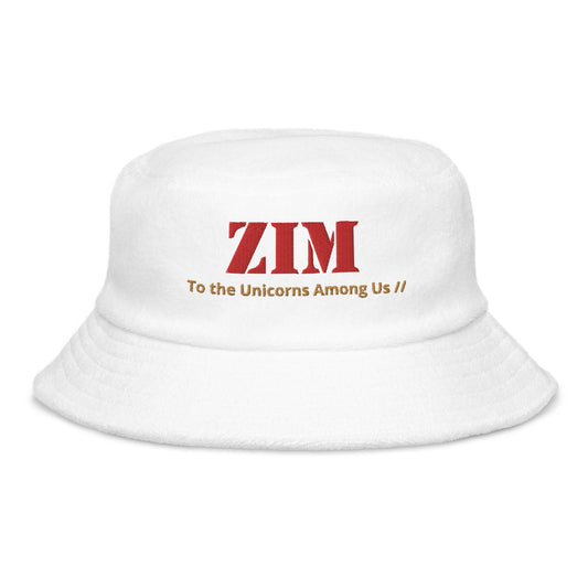 ZIM Opulent White Terry Cloth Voyager Bucket Hat